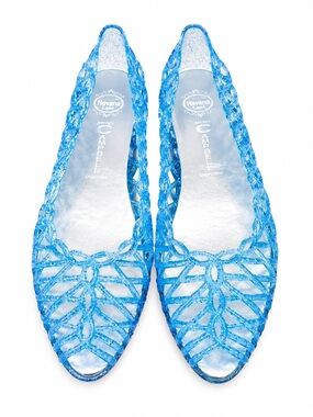 Jeffrey Campbell Havana Jelly Ballet Flats - Blue Glitter size 9 (fits like 8.5)